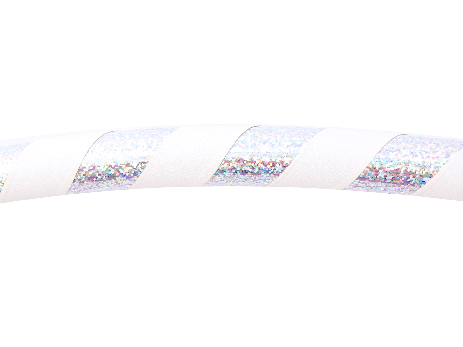 white and glitter hula hoop. sparkles and sequins. fitness and exercise. family fun. healthy fun. 